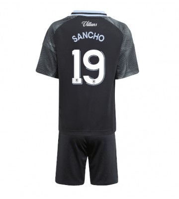 Aston Villa Jadon Sancho #19 Udebanetrøje Børn 2025-26 Kortærmet (+ Korte bukser)